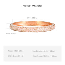 Cargar imagen en el visor de la galería, UJOY Cloisonne Bangle Rose Gold Engraved Floral Pattern Bracelet Gifts for Women Girls