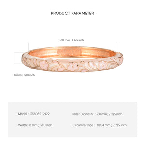 UJOY Cloisonne Bangle Rose Gold Engraved Floral Pattern Bracelet Gifts for Women Girls