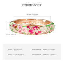 Load image into Gallery viewer, UJOY Cloisonne Bangle Spring Garden Colorful Rose Gold Bracelet Gifts for Women GIrls 362146