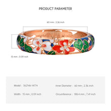 Load image into Gallery viewer, UJOY Cloisonne Bangle Spring Garden Colorful Rose Gold Bracelet Gifts for Women GIrls 362146