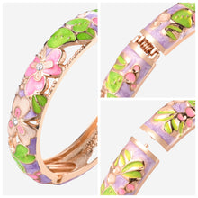 Load image into Gallery viewer, UJOY Cloisonne Bangle Spring Garden Colorful Rose Gold Bracelet Gifts for Women GIrls 362146