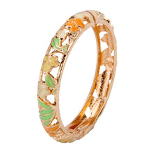 Load image into Gallery viewer, UJOY Vintage Cloisonne Enamel Bangle Gold Plated Hollow Floral Filigree Hinged Bracelet Women Jewelry Gift