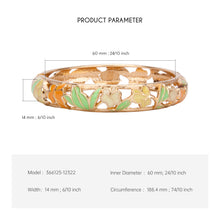 Load image into Gallery viewer, UJOY Vintage Cloisonne Enamel Bangle Gold Plated Hollow Floral Filigree Hinged Bracelet Women Jewelry Gift