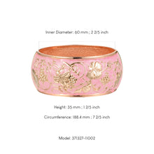 Load image into Gallery viewer, UJOY Cloisonne Bangle Pink Engraved Rose Gold Wide Bangle Gifts for Women Girls 371327