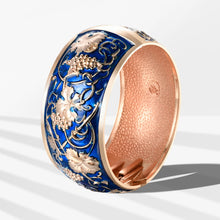 Load image into Gallery viewer, UJOY Cloisonne Bangle Pink Engraved Rose Gold Wide Bangle Gifts for Women Girls 371327