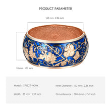Load image into Gallery viewer, UJOY Cloisonne Bangle Pink Engraved Rose Gold Wide Bangle Gifts for Women Girls 371327