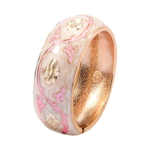Load image into Gallery viewer, UJOY Cloisonne Bangle Colorful Painted Floral Rose Gold Bracelet Gifts for Women Girls 380256