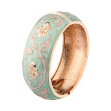 Load image into Gallery viewer, UJOY Cloisonne Bangle Colorful Painted Floral Rose Gold Bracelet Gifts for Women Girls 380256