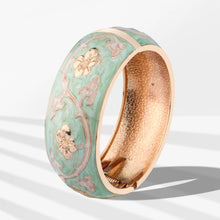 Load image into Gallery viewer, UJOY Cloisonne Bangle Colorful Painted Floral Rose Gold Bracelet Gifts for Women Girls 380256