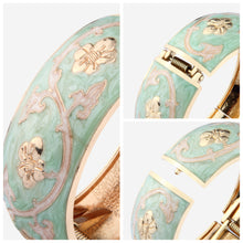 Load image into Gallery viewer, UJOY Cloisonne Bangle Colorful Painted Floral Rose Gold Bracelet Gifts for Women Girls 380256