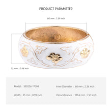 Load image into Gallery viewer, UJOY Cloisonne Bangle Colorful Painted Floral Rose Gold Bracelet Gifts for Women Girls 380256