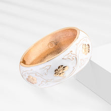 Load image into Gallery viewer, UJOY Cloisonne Bangle Colorful Painted Floral Rose Gold Bracelet Gifts for Women Girls 380256