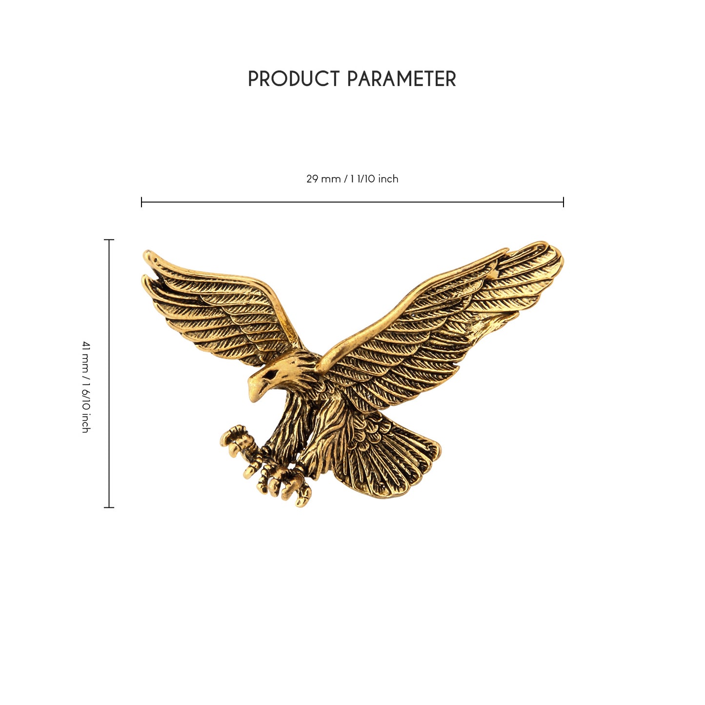 UJOY The Gold Flying Eagle Brooch Gold-plated Brooch Gifts for Gentleman and Fashionable Lady