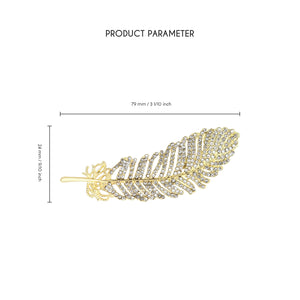 UJOY High Quality Gold Plated Feather Brooch Fashion Lapel Pins with Crystals for Women Jewelry Gift