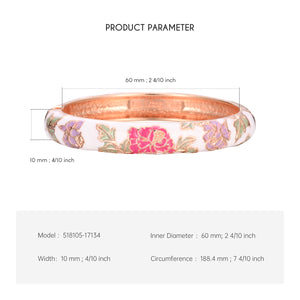UJOY Cloisonne Bangle Colorful Painted Floral Rose Gold Bracelet Gifts for Women Girls 518105