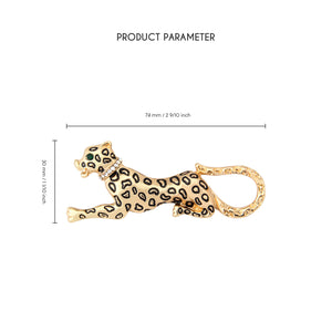 UJOY Gold Leopard Print Brooch Temperament Fashion Diamond-encrusted Brooch Gifts for Men and Women