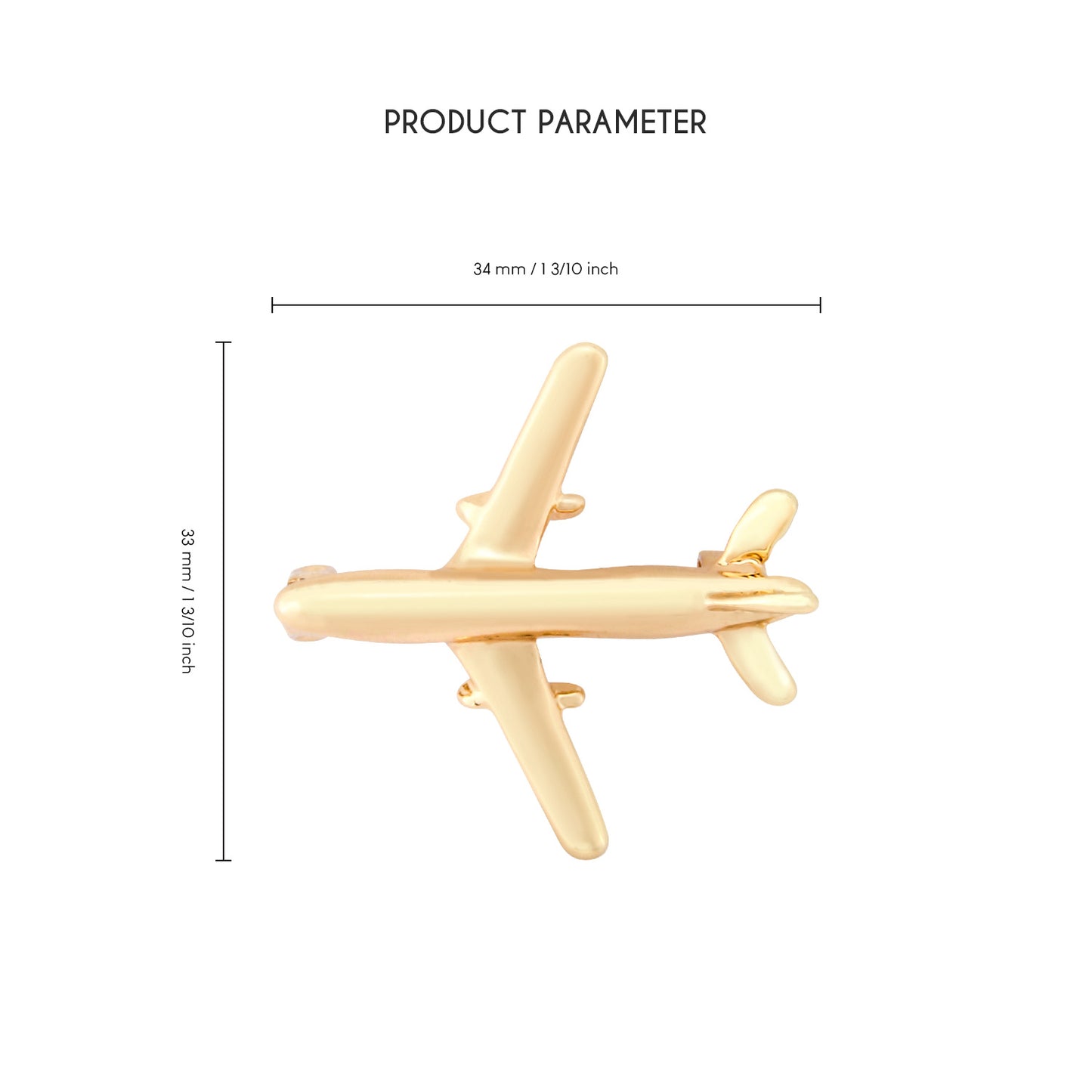 UJOY Gold Airplane Brooch Fashinable Brooch with a Sence of Design Giftes for Women and Men