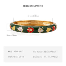 Load image into Gallery viewer, UJOY Vintage Cloisonne Enamel Bangle Gold Plated Butterfly Floral Hinged Bracelet Women Oriental Jewelry Gift