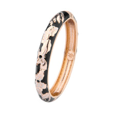 Load image into Gallery viewer, UJOY Cloisonne Bangle Colorful Painted Floral Rose Gold Bracelet Gifts for Women Girls 411105