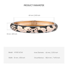Load image into Gallery viewer, UJOY Cloisonne Bangle Colorful Painted Floral Rose Gold Bracelet Gifts for Women Girls 411105