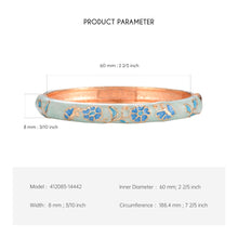 Load image into Gallery viewer, UJOY Cloisonne Bangle Dark Blue Floral Pattern Gold-rimmed Bracelet Gifts for Women Girls 412085
