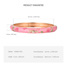 Load image into Gallery viewer, UJOY Cloisonne Bangle Colorful Painted Floral Rose Gold Bracelet Gifts for Women Girls 413085