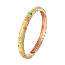 Load image into Gallery viewer, UJOY Cloisonne Bangle Colorful Painted Floral Rose Gold Bracelet Gifts for Women Girls 413085