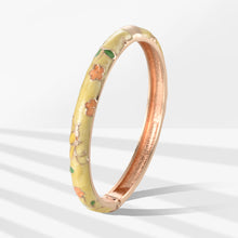 Load image into Gallery viewer, UJOY Cloisonne Bangle Colorful Painted Floral Rose Gold Bracelet Gifts for Women Girls 413085