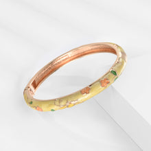 Load image into Gallery viewer, UJOY Cloisonne Bangle Colorful Painted Floral Rose Gold Bracelet Gifts for Women Girls 413085