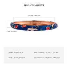 Load image into Gallery viewer, UJOY Cloisonne Bangle Colorful Painted Floral Rose Gold Bracelet Gifts for Women Girls 413085