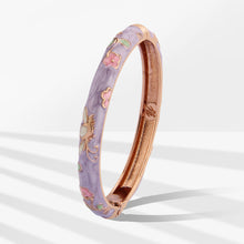 Load image into Gallery viewer, UJOY Cloisonne Bangle Colorful Painted Floral Rose Gold Bracelet Gifts for Women Girls 413085