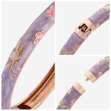 Load image into Gallery viewer, UJOY Cloisonne Bangle Colorful Painted Floral Rose Gold Bracelet Gifts for Women Girls 413085