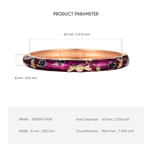Load image into Gallery viewer, UJOY Cloisonne Bangle Colorful Painted Floral Rose Gold Bracelet Gifts for Women Girls 413085