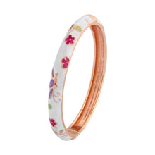 Load image into Gallery viewer, UJOY Cloisonne Bangle Colorful Painted Floral Rose Gold Bracelet Gifts for Women Girls 413085
