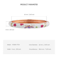 Load image into Gallery viewer, UJOY Cloisonne Bangle Colorful Painted Floral Rose Gold Bracelet Gifts for Women Girls 413085