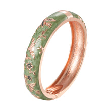 Load image into Gallery viewer, UJOY Cloisonne Bangle Verdant Butterfly Flower and Bird Pattern Bracelet Gifts for Women Girls 424146