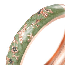 Load image into Gallery viewer, UJOY Cloisonne Bangle Verdant Butterfly Flower and Bird Pattern Bracelet Gifts for Women Girls 424146