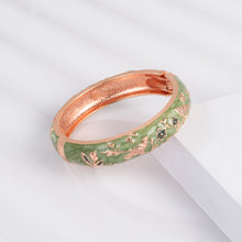 Load image into Gallery viewer, UJOY Cloisonne Bangle Verdant Butterfly Flower and Bird Pattern Bracelet Gifts for Women Girls 424146