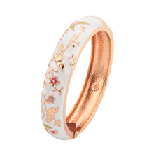 Load image into Gallery viewer, UJOY Cloisonne Bangle Verdant Butterfly Flower and Bird Pattern Bracelet Gifts for Women Girls 424146