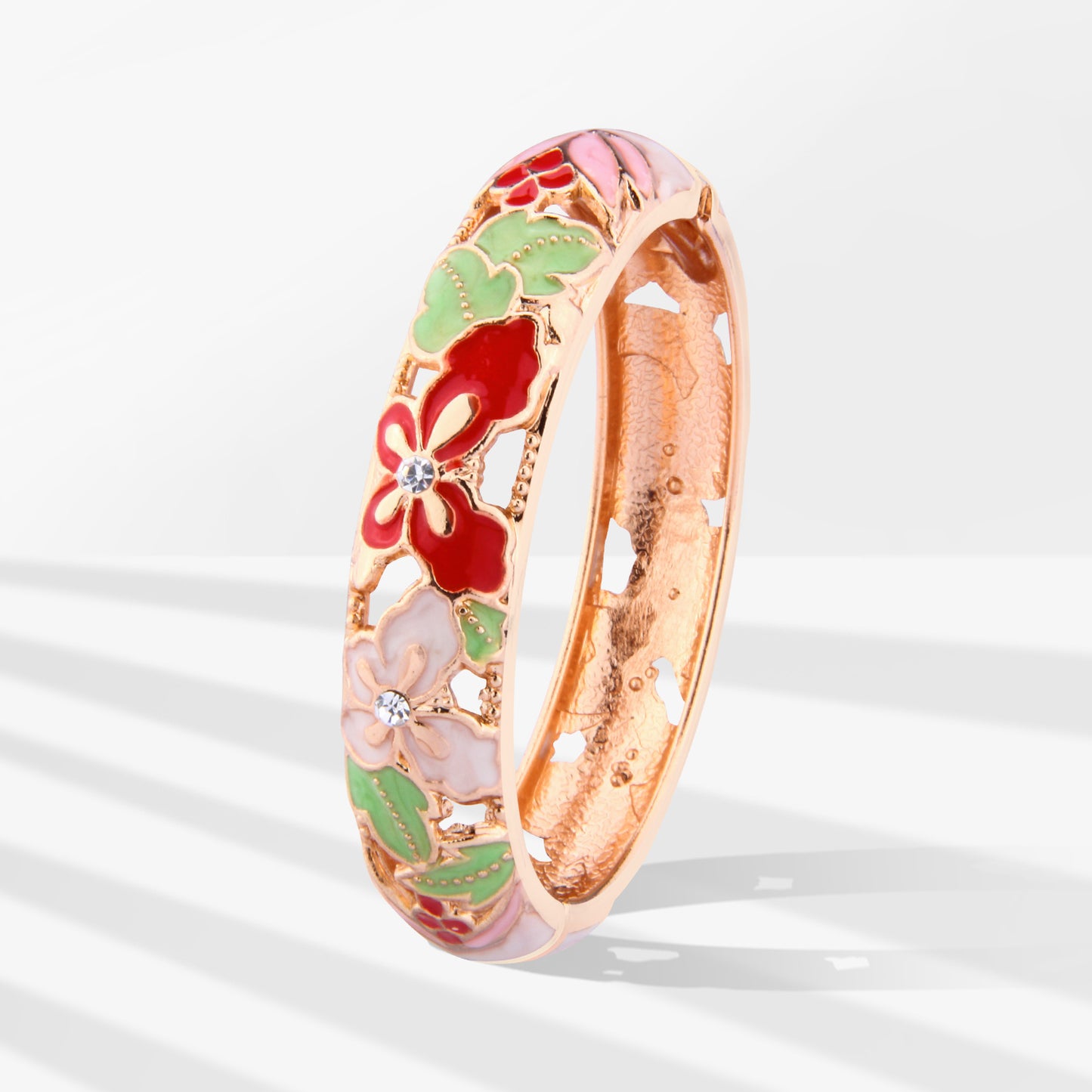 UJOY Cloisonne Bangle Butterfly Pattern Colorful Bracelet Gifts for Women Girls 428125