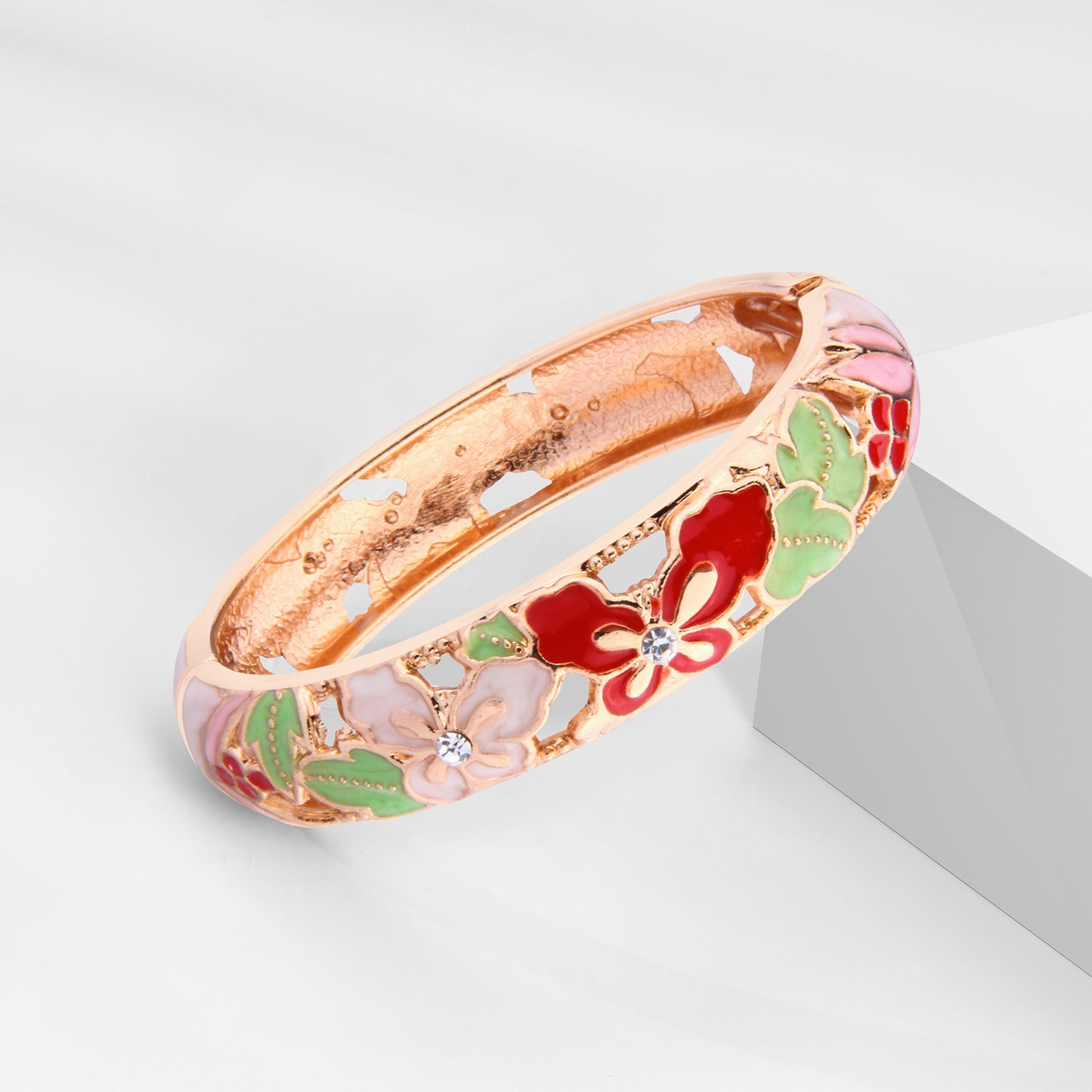 UJOY Cloisonne Bangle Butterfly Pattern Colorful Bracelet Gifts for Women Girls 428125