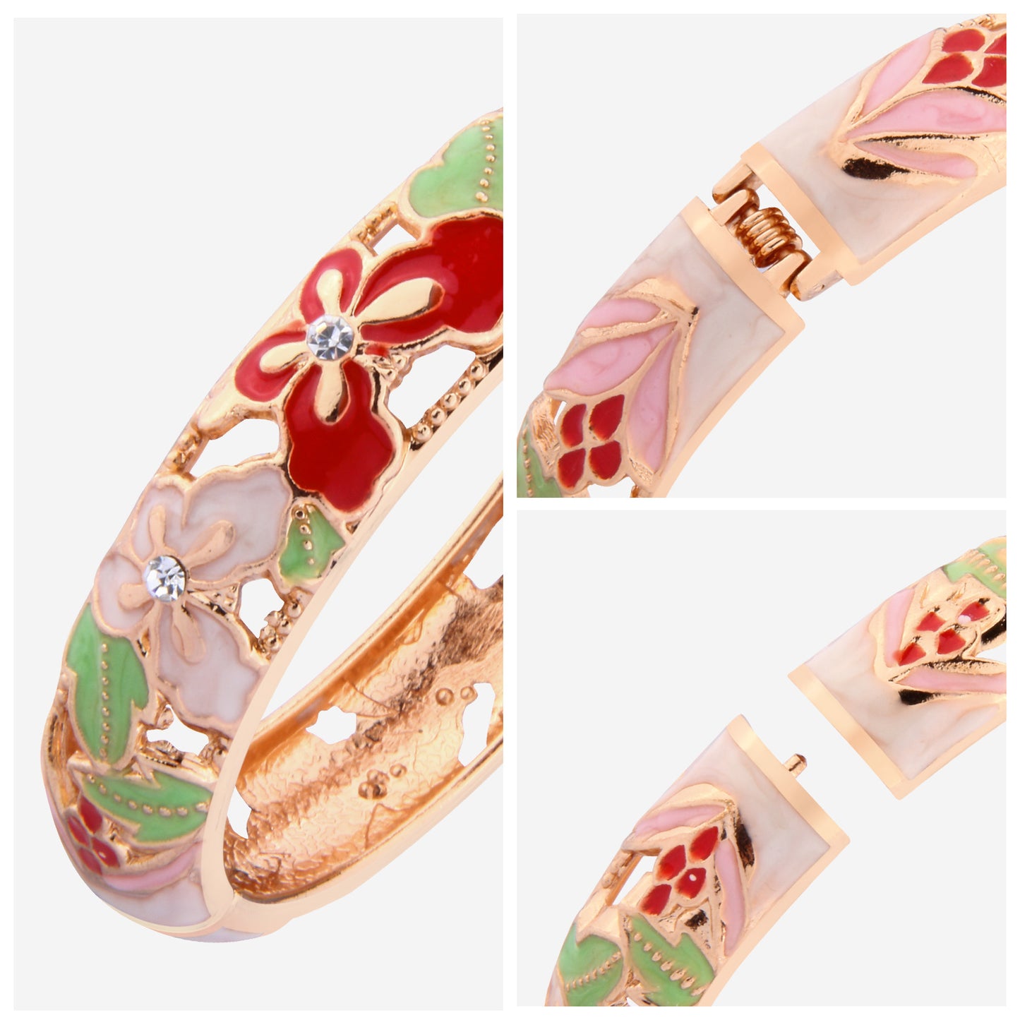 UJOY Cloisonne Bangle Butterfly Pattern Colorful Bracelet Gifts for Women Girls 428125