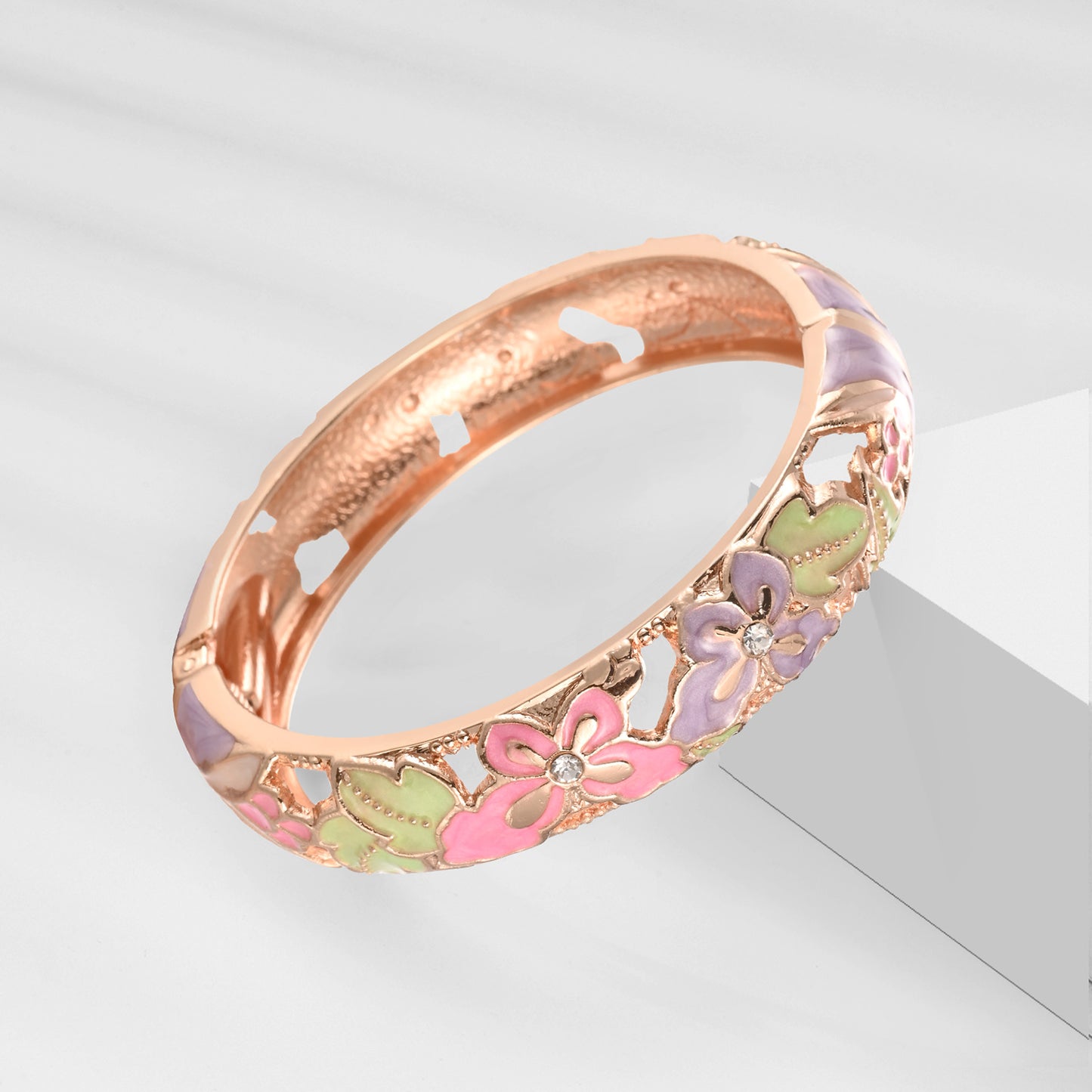 UJOY Cloisonne Bangle Butterfly Pattern Colorful Bracelet Gifts for Women Girls 428125