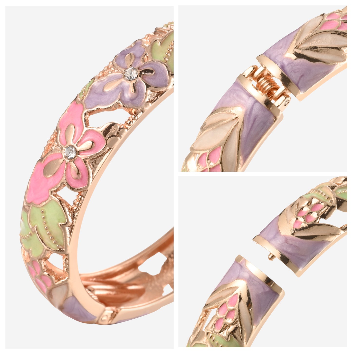 UJOY Cloisonne Bangle Butterfly Pattern Colorful Bracelet Gifts for Women Girls 428125