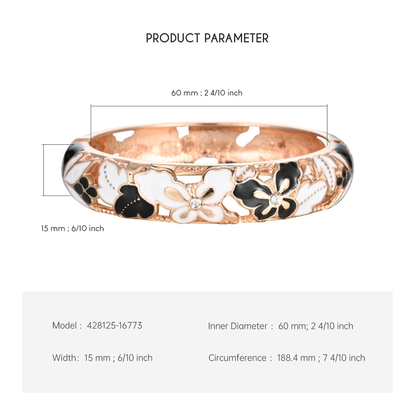 UJOY Cloisonne Bangle Butterfly Pattern Colorful Bracelet Gifts for Women Girls 428125