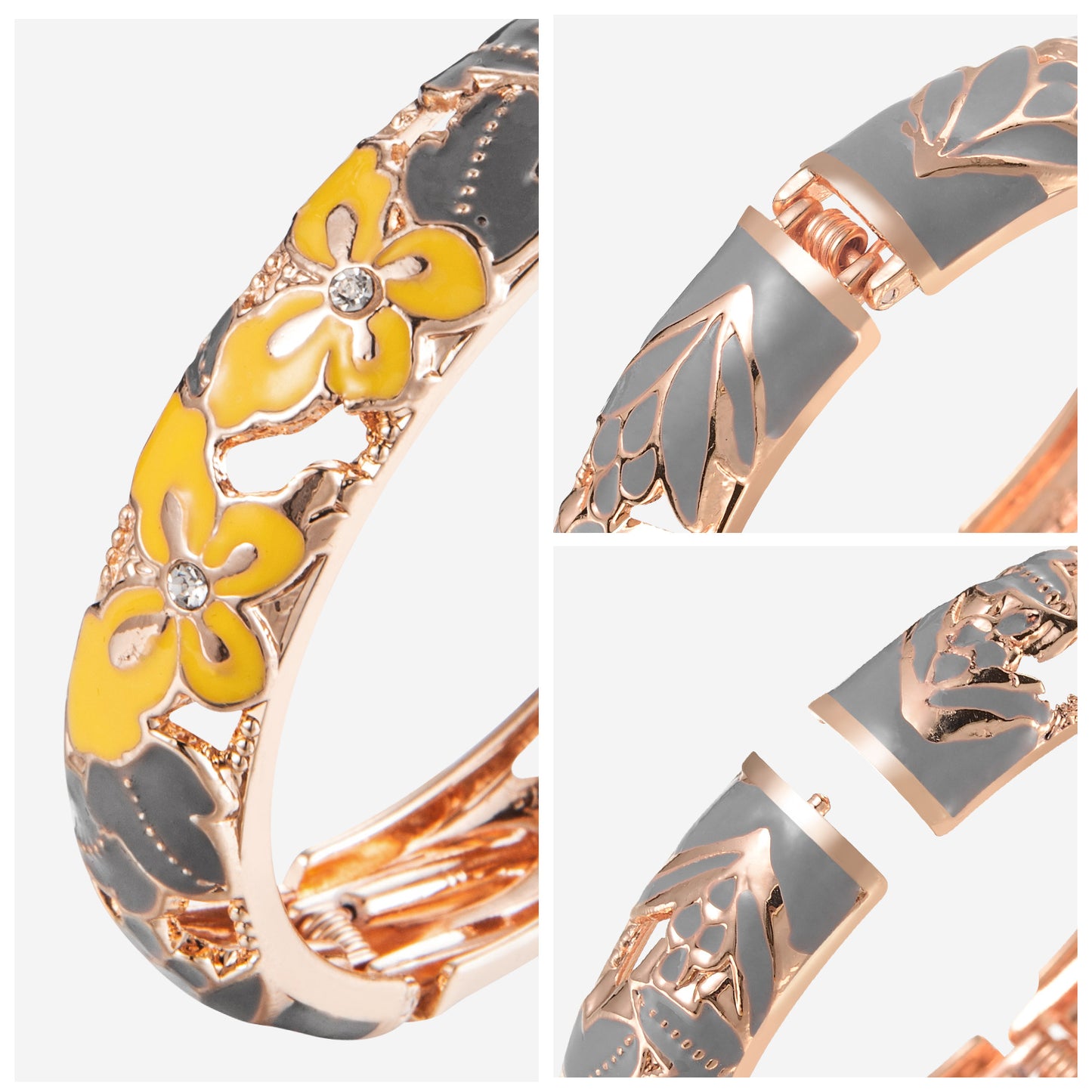 UJOY Cloisonne Bangle Butterfly Pattern Colorful Bracelet Gifts for Women Girls 428125