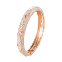 Load image into Gallery viewer, UJOY Cloisonne Bangle Multicolor Floral Dragonfly Rose Gold Bracelet Gifts for Women Girls 435105