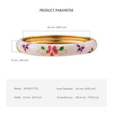 Load image into Gallery viewer, UJOY Vintage Cloisonne Enamel Bangle Gold Plated Double Layer Butterfly Floral Hinged Bracelet Women Oriental Jewelry Gift