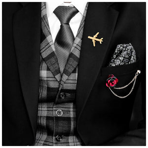 UJOY Gold Airplane Brooch Fashinable Brooch with a Sence of Design Giftes for Women and Men