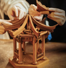 Cargar imagen en el visor de la galería, SARIHOSY The Peony Pavilion Miniature Solid Wood Model – Mortise &amp; Tenon Ancient Chinese Architecture Building Blocks, Adult Assembly Toy, Kunqu Opera &amp; Suzhou City Commemorative Gift